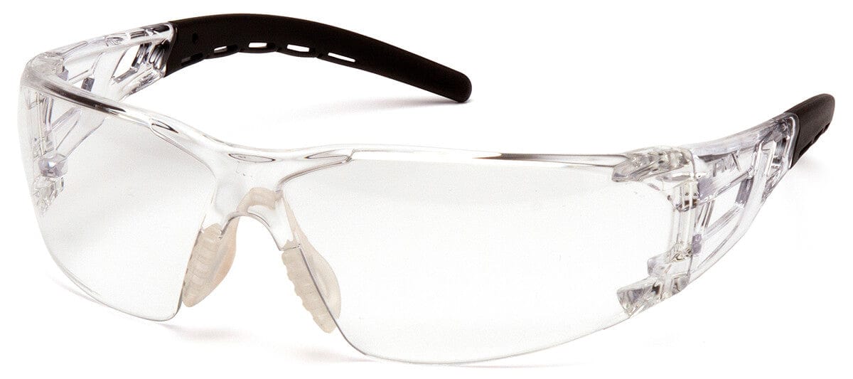 Pyramex Fyxate Safety Glasses with Clear/Black Frame and Clear Lens SB10210S