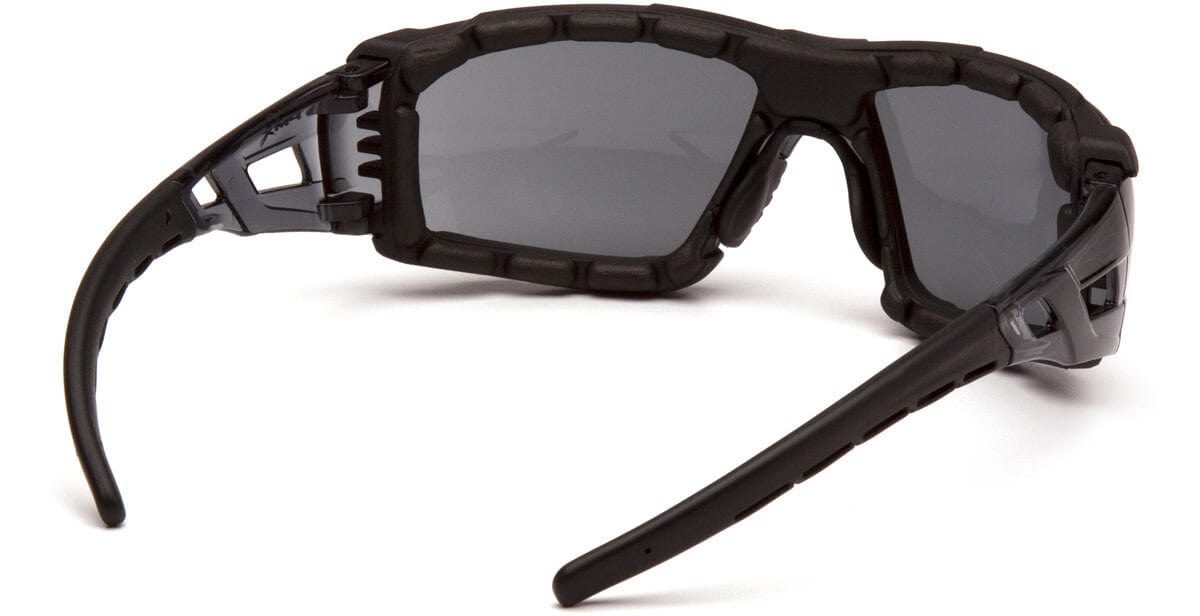 Pyramex Fyxate Foam-Padded Safety Glasses with Black Frame and Gray H2MAX Anti-Fog Lens SB10220STMFP - Back View