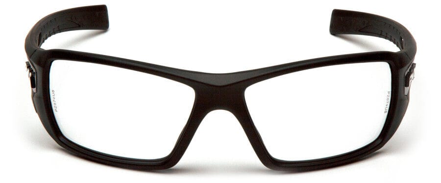 Pyramex Velar Safety Glasses with Black Frame and Clear Lens - Front