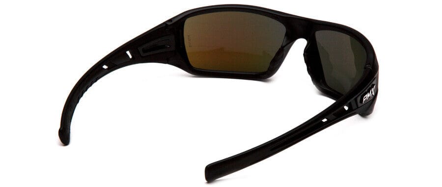Pyramex Velar Safety Glasses with Black Frame and Ice Blue Mirror Lens - Back