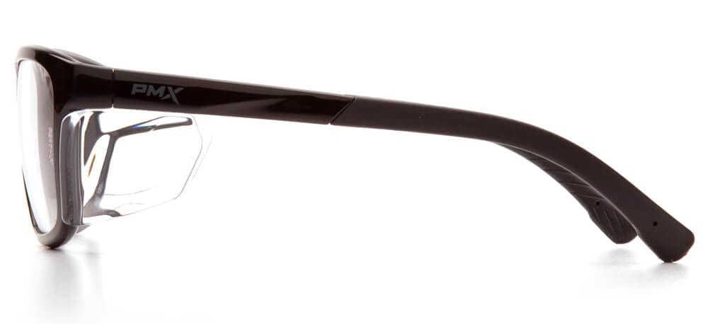Pyramex Conaire Safety Glasses with Black Frame and Clear Lens - Side