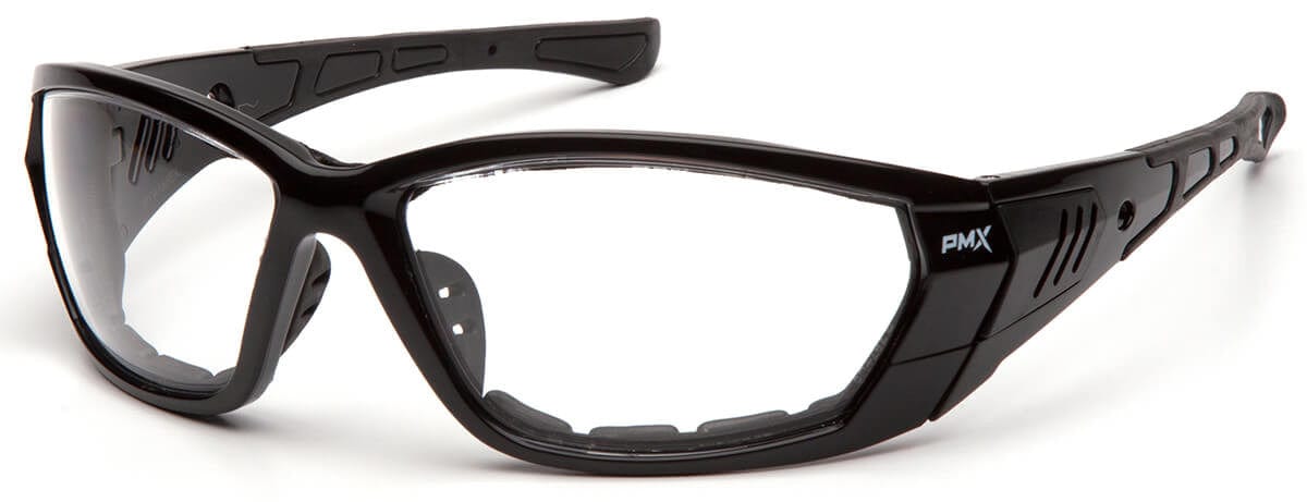 Pyramex Atrex Safety Glasses with Padded Black Frame and Clear Anti-Fog Lens SB10810DT