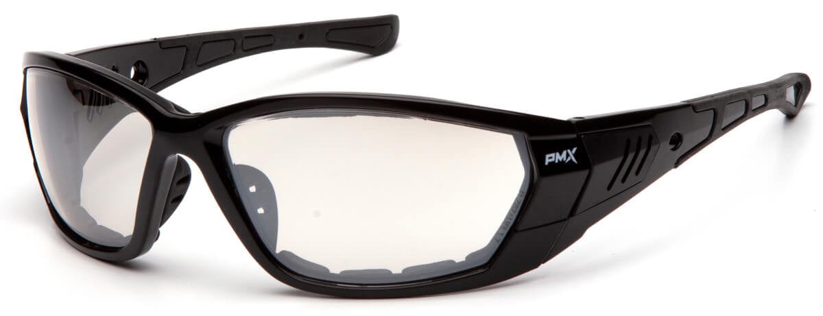 Pyramex Atrex Safety Glasses with Padded Black Frame and Indoor/Outdoor Mirror Anti-Fog Lens SB10880DT