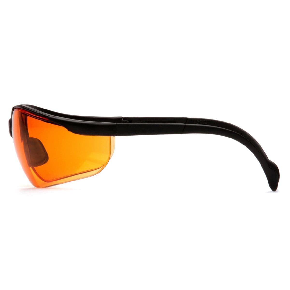 Black frame store orange lens sunglasses