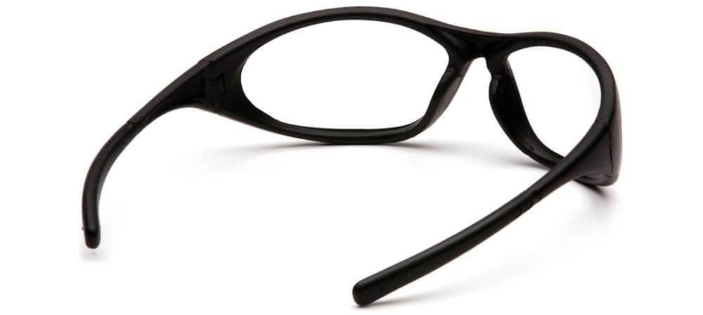 Pyramex Zone 2 Safety Glasses with Black Frame and Clear Lens - Back