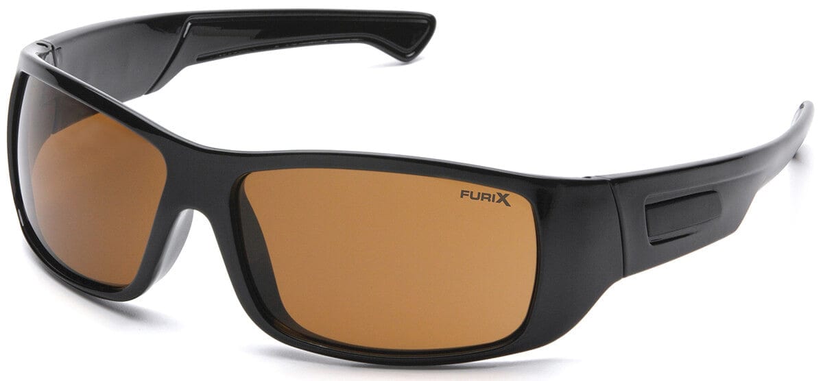 Pyramex Furix Safety Glasses with Black Frame and Coffee Anti-Fog Lens SB8515DT
