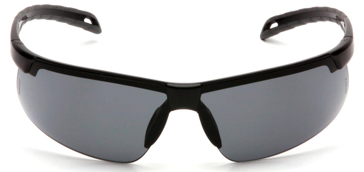 Pyramex Ever-Lite Safety Glasses with Black Frame and Gray H2MAX Anti-Fog Lens SB8620DTM - Front View