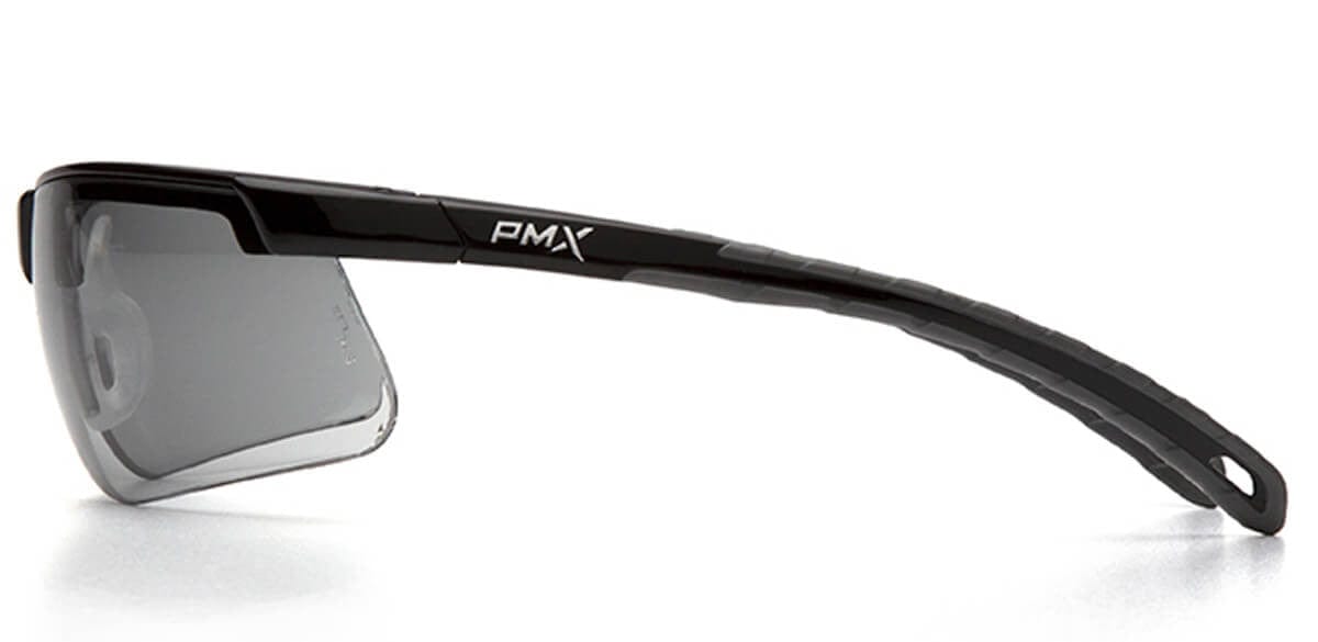 Pyramex Ever-Lite Safety Glasses with Black Frame and Light Gray H2MAX Anti-Fog Lens SB8625DTM - Side View