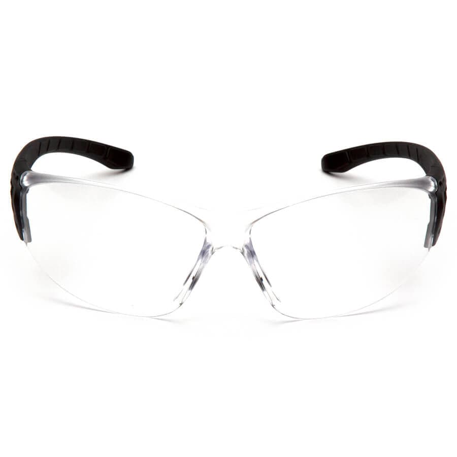 Pyramex SB9510S Trulock Dielectric Safety Glasses with Black Temples and Clear Lens - Front