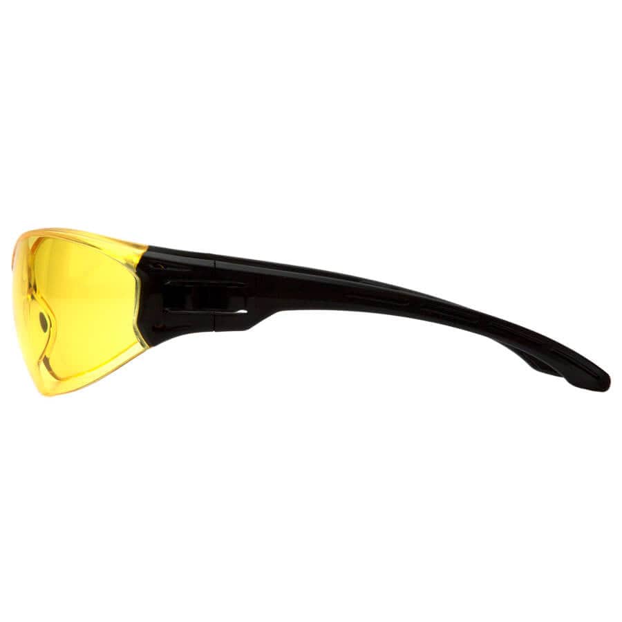 Pyramex Trulock Dielectric Safety Glasses with Black Temples and Amber Lens - Side SB9530S