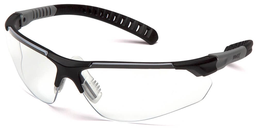 Pyramex Sitecore SBG10110DTM Safety Glasses with Black/Gray Frame and Clear H2MAX Anti-Fog Lens