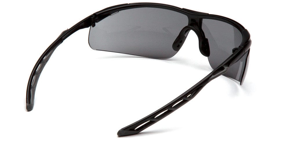 Pyramex Flex-Lyte Safety Glasses with Black/Gray Frame and Gray Lens - Back View