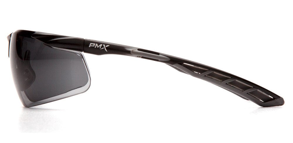 Pyramex Flex-Lyte Safety Glasses with Black/Gray Frame and Gray Lens - Side View