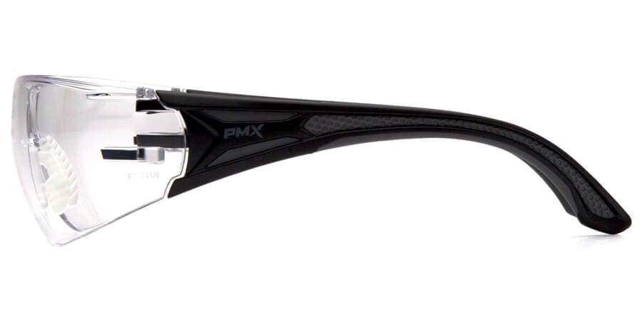Pyramex Endeavor Plus Safety Glasses with Black/Gray Temples and Clear Anti-Fog Lens SBG9610ST - Side View