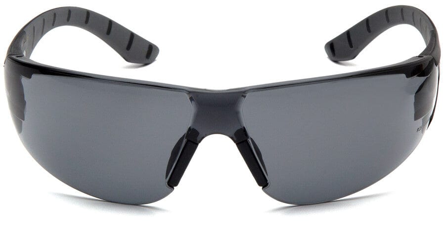 Pyramex Endeavor Plus Safety Glasses with Black/Gray Temples and Gray Anti-Fog Lens SBG9620ST - Front View