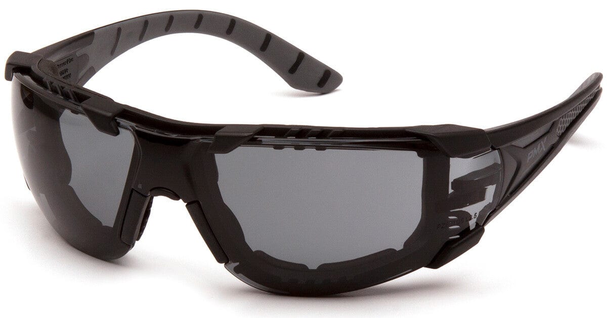 Pyramex Endeavor Plus Foam-Padded Safety Glasses with Black/Gray Temples and Gray H2MAX Anti-Fog Lens SBG9620STMFP