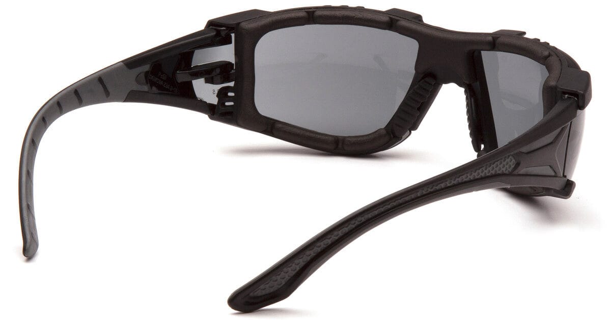 Pyramex Endeavor Plus Foam-Padded Safety Glasses with Black/Gray Temples and Gray H2MAX Anti-Fog Lens SBG9620STMFP - Back View