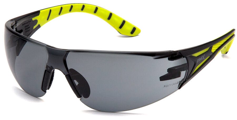 Pyramex Endeavor Plus Safety Glasses with Black/Green Temples and Gray Lens