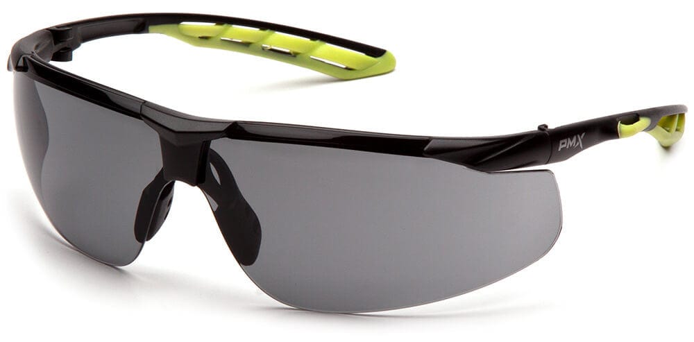 Pyramex Flex-Lyte Safety Glasses with Black/Lime Frame and Gray H2MAX Anti-Fog Lens