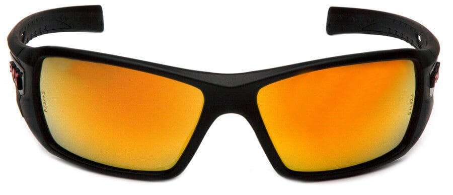 Pyramex Velar Safety Glasses with Black Frame and Ice Orange Mirror Lens - Front