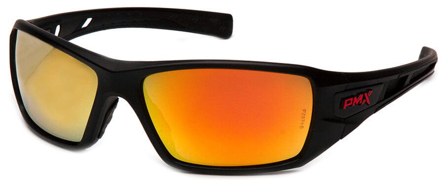 Pyramex Velar Safety Glasses with Black Frame and Ice Orange Mirror Lens SBRF10445D
