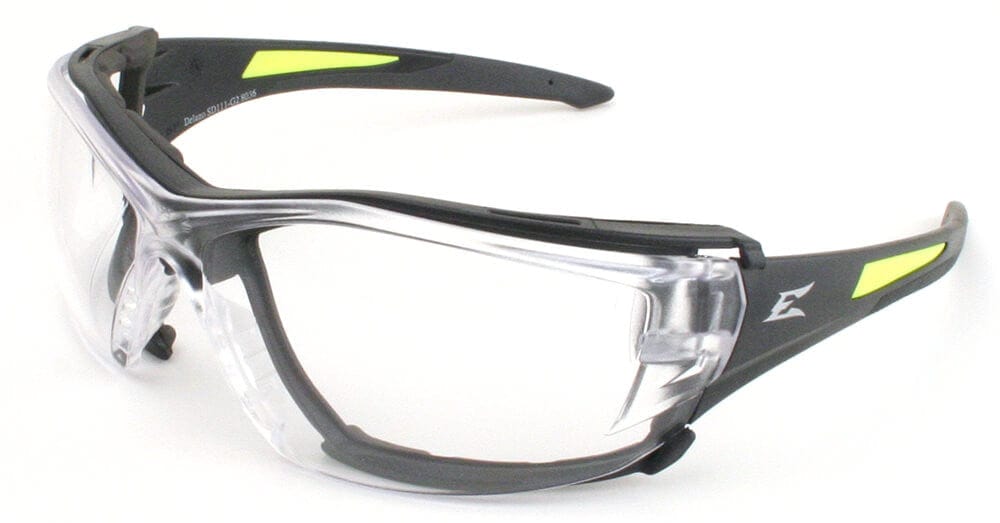 Edge Delano G2 Safety Glasses with Clear Lens and Foam Gasket Bundle