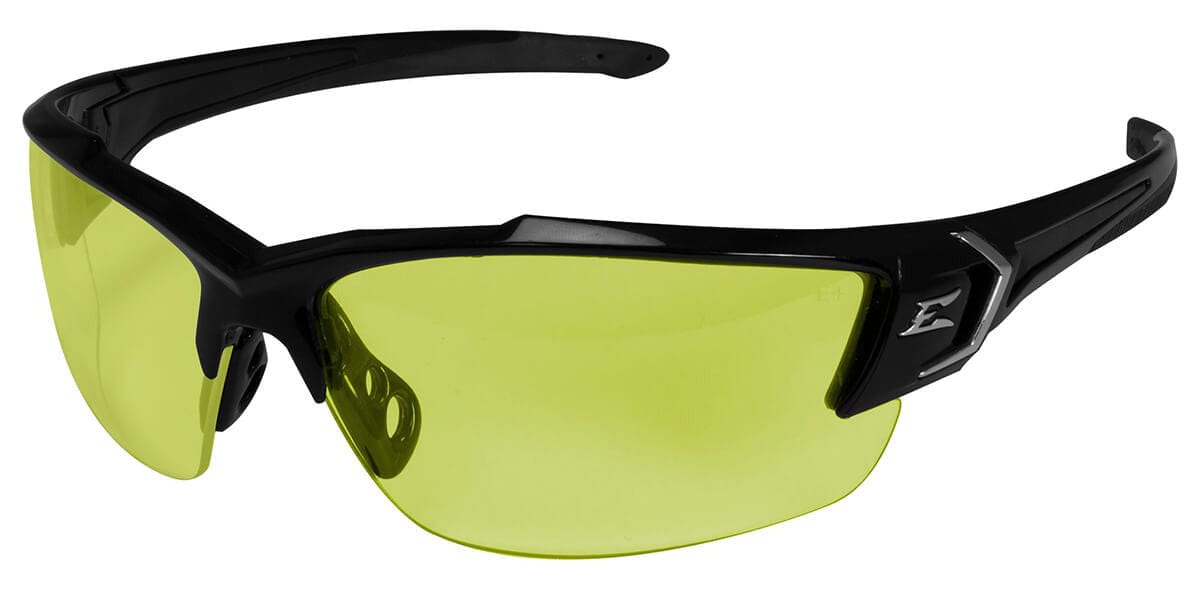 Edge Khor G2 Safety Glasses with Black Frame and Yellow Lens