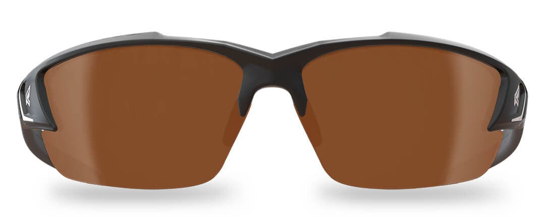 Edge Khor G2 Safety Glasses with Black Frame and Copper Driving Lens SDK115-G2 - Front View