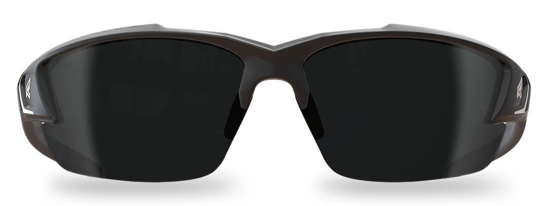Edge Khor G2 Safety Glasses with Black Frame and Smoke Vapor Shield Lens SDK116VS-G2 - Front View