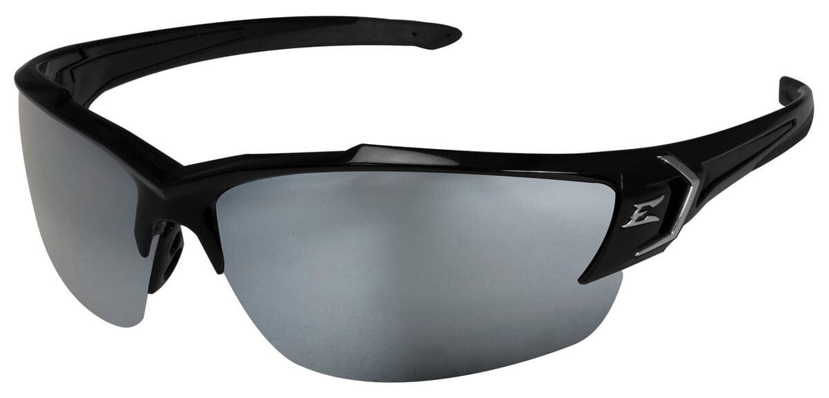 Edge Khor G2 Safety Glasses with Black Frame and Silver Mirror Lens
