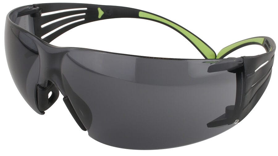 3M SecureFit Safety Glasses with Black/Lime Temples and Gray Anti-Fog Lens