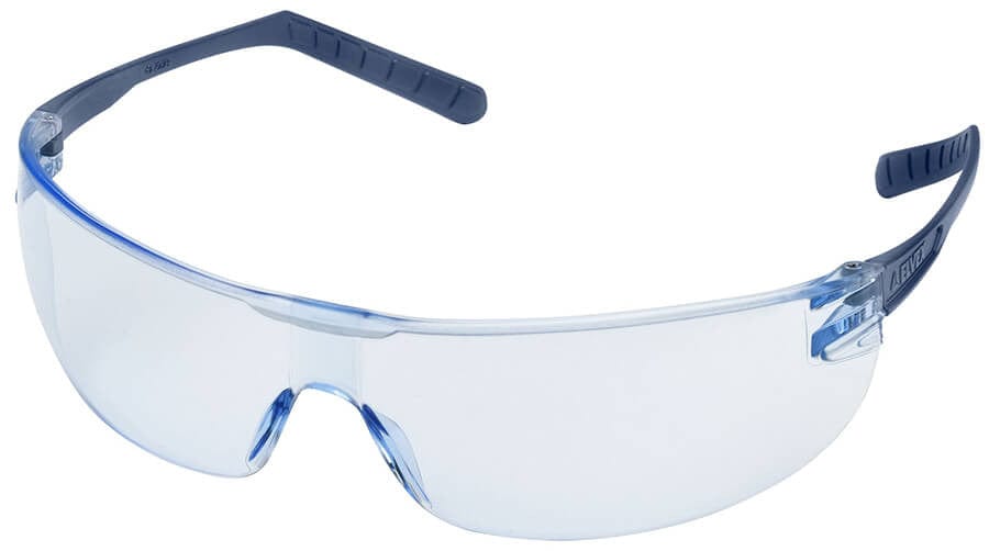Elvex Helium 15 Ultralight Safety Glasses with Blue Lens and Metal Detectable Temples