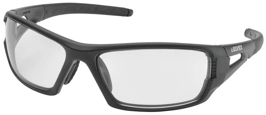 Elvex Rimfire Safety Glasses with Matte Black Frame and Clear Anti-Fog Lens