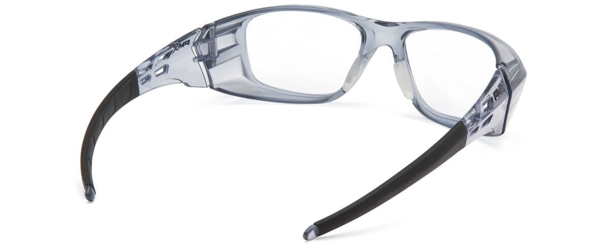 Pyramex Emerge Plus Safety Glasses with Translucent Gray Frame and Clear Full Reader Lens - Back View