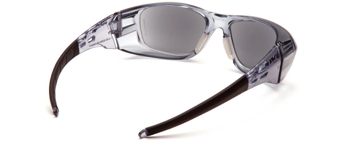 Pyramex Emerge Plus Safety Glasses with Translucent Gray Frame and Gray Full Reader Lens - Back View