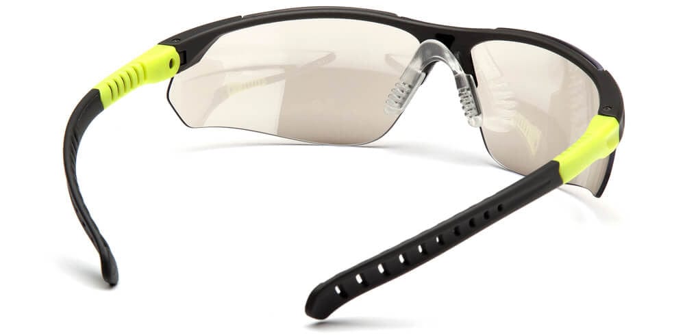 Pyramex Sitecore Safety Glasses with Gray/Lime Frame and Indoor-Outdoor Lens - Back SGL10180D