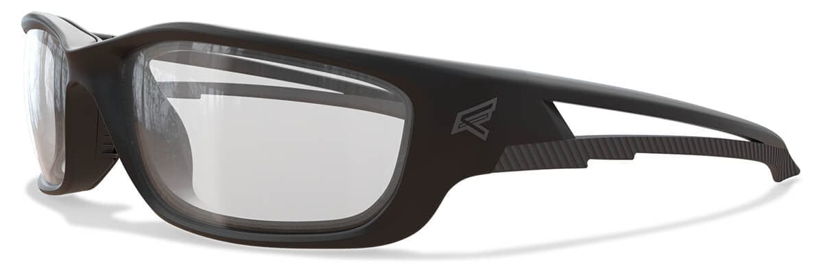 Edge Kazbek XL Safety Glasses Black Frame Clear Vapor Shield Lens SK-XL111VS