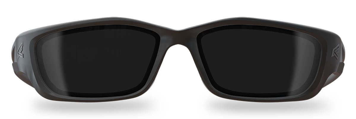 Edge Kazbek XL Safety Glasses Black Frame Smoke Vapor Shield Lens SK-XL116VS - Front View