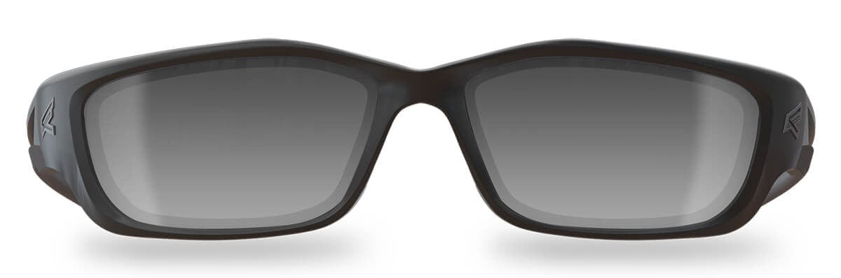 Edge Kazbek XL Safety Glasses Black Frame Silver Mirror Lens SK-XL117 - Front View