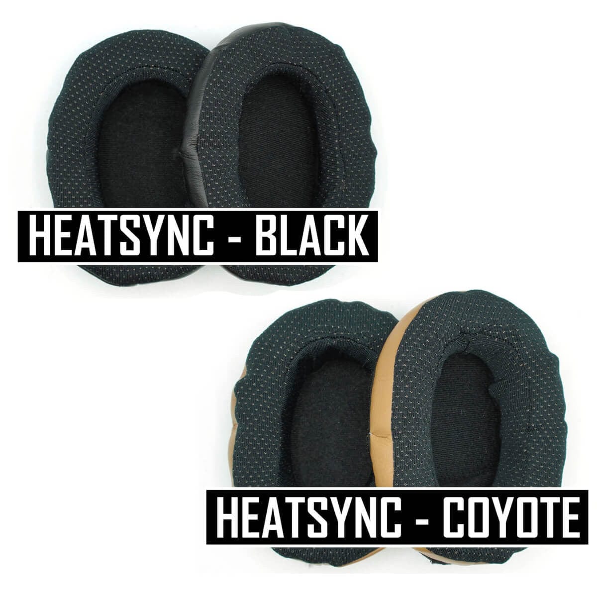 Noisefighters Heatsync Sweat-Wicking Ear Pad Covers - Black & Coyote