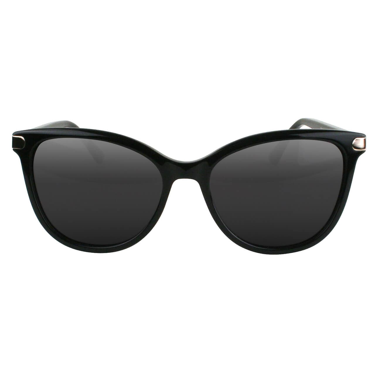 Solect Flare Sunglasses with Black Frame and Gray Polarized Lenses Front View