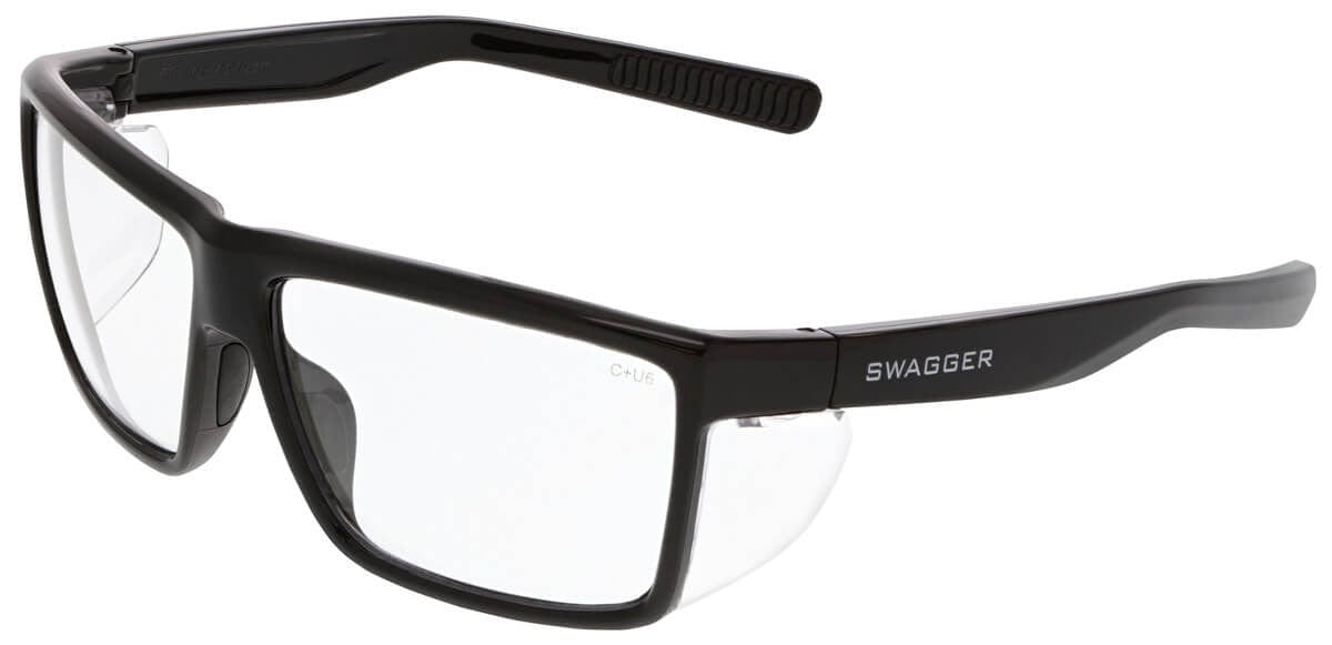 MCR Safety Swagger SR2 Safety Glasses with Black Frame and Clear Lens SR210