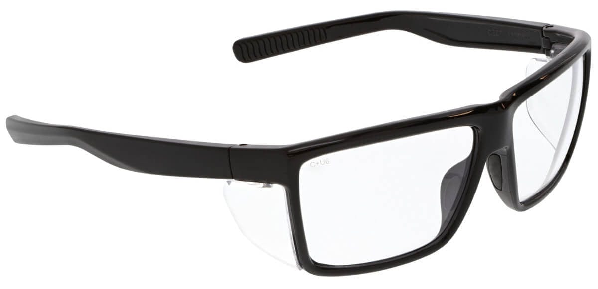 MCR Safety Swagger SR2 Safety Glasses with Black Frame and Clear Lens SR210 - Side View