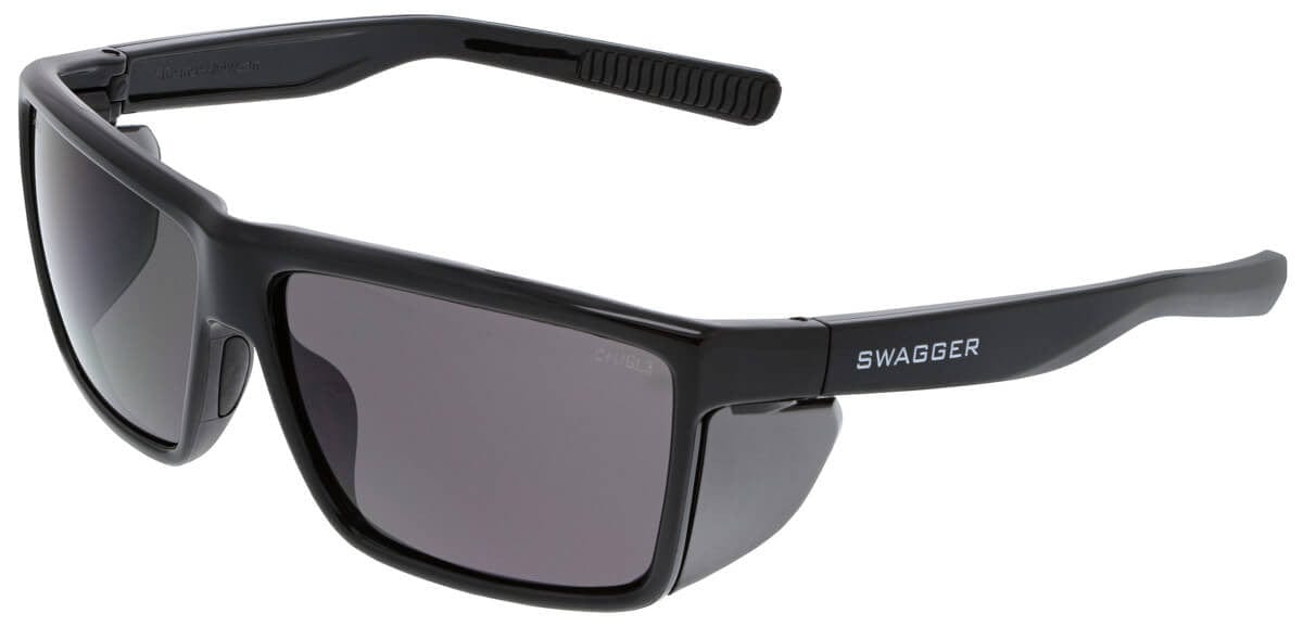 MCR Safety Swagger SR2 Safety Glasses with Black Frame and Gray Lens SR212