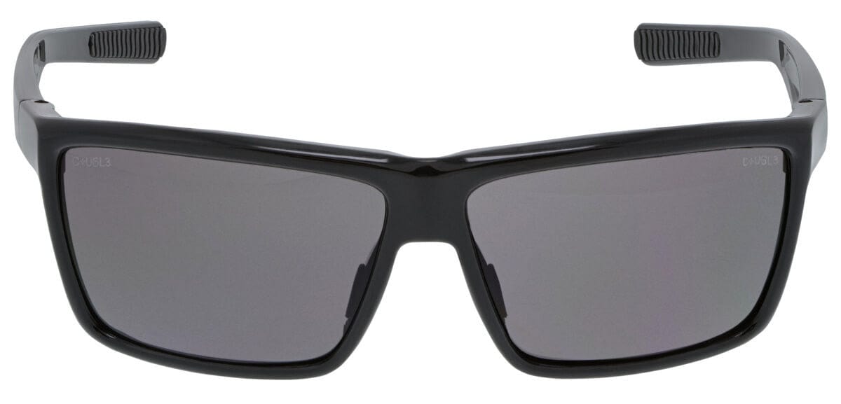 MCR Safety Swagger SR2 Safety Glasses with Black Frame and Gray Lens SR212 - Front View