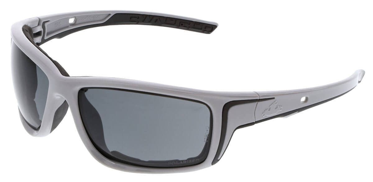 Crews Swagger SR5 Foam-Lined Safety Glasses with Gray Frame and Polarized Gray MAX6 Anti-Fog Lens