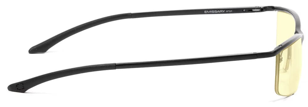 Gunnar Emissary Computer Glasses with Onyx Frame and Amber Lens - Side