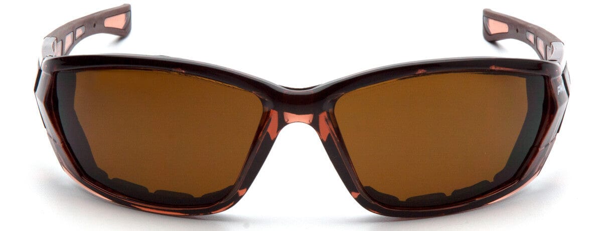 Pyramex Atrex Safety Glasses with Padded Translucent Brown Frame and Coffee Anti-Fog Lens STB10815D - Front View