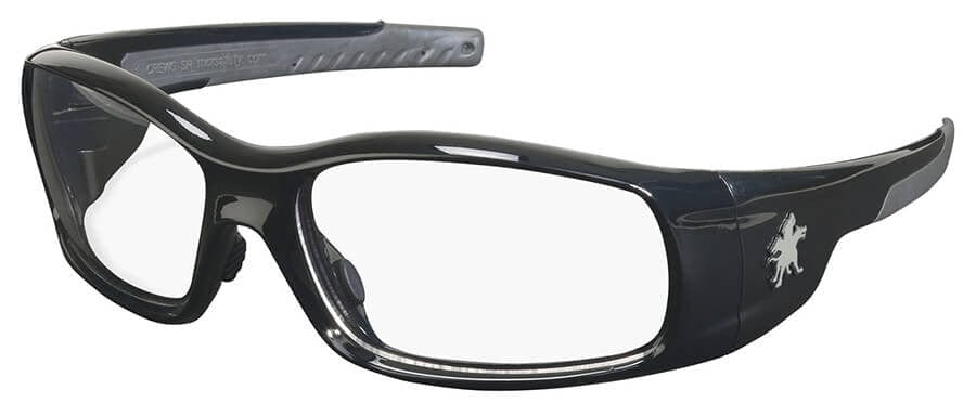 Crews Swagger Safety Glasses with Black Frame and Clear Lens