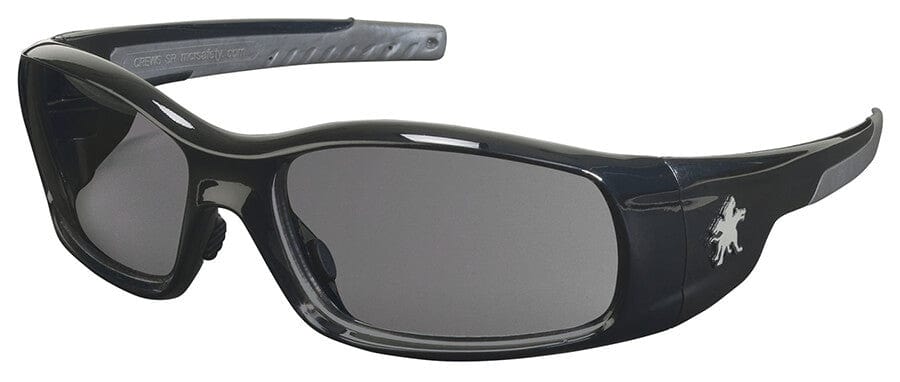 Crews Swagger Safety Glasses with Black Frame and Gray Lens